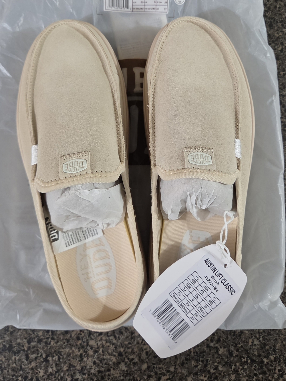 Hey Dude Austin Slip-On Mules — Cream